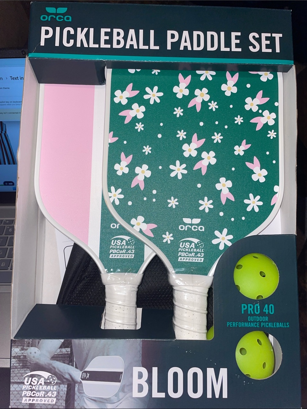 Pickleball Paddle Set - Green & Pink